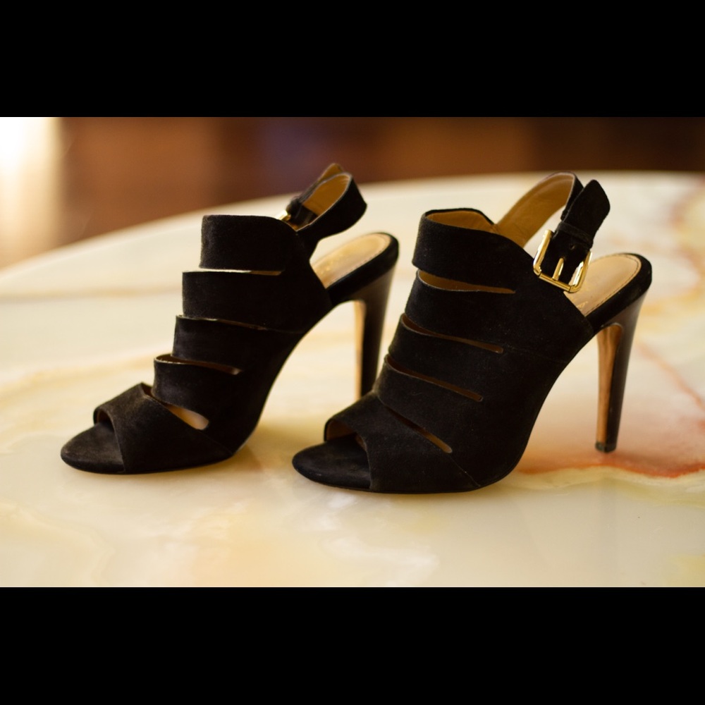 Isola Black Size 6.5 Suede Slingbacks